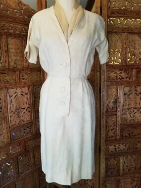 Vintage 1950s 1960s Georgia Bullock California Jacquard Wiggle Sheath Dress